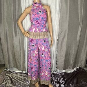 Anthropologie Plenty by Tracy Reese Pink and Blue Floral Set